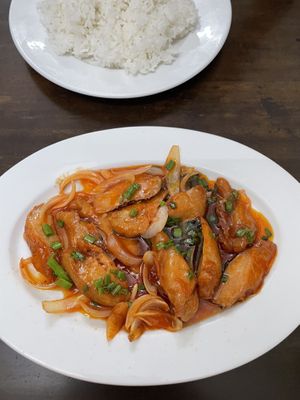 Veg chicken in tamarind sauce  at Tinh Tam Vegan in Hue