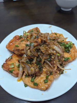Lemongrass tofu at Tinh Tam Vegan in Hue
