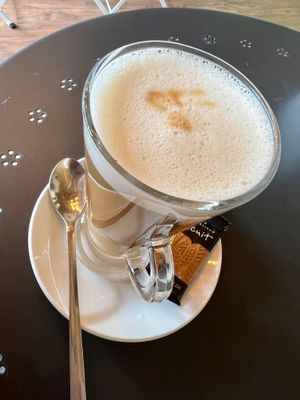 Hazelnut latte at Bagel Society in Aberdeen