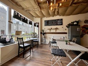 Seating area  at Bagel Society in Aberdeen