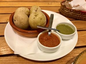 Papas arrugadas with dips   at 13% in Mallorca