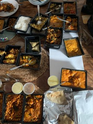 all the vegan dishes! at Prana Indian Restaurant in Cambridge