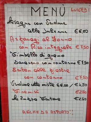lunch menu at La Fonte della Vita in Como