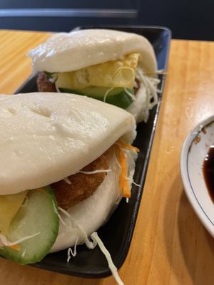 Vegan bao buns  at Dumpling'd in Te Aro