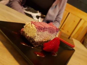 Coconut cake at La Loncheria Bcn in Barcelona