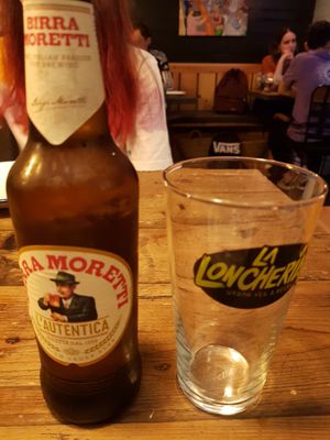 Italian beer at La Loncheria Bcn in Barcelona