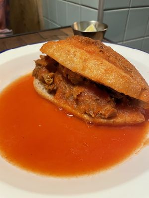 Torta ahogada  at La Loncheria Bcn in Barcelona