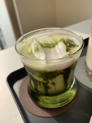 Matcha latte!  at Nuldam Space - 널담은공간 경복궁점 in Seoul