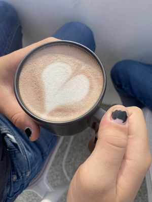 Hot chocolate lattee  at Nuldam Space - 널담은공간 경복궁점 in Seoul