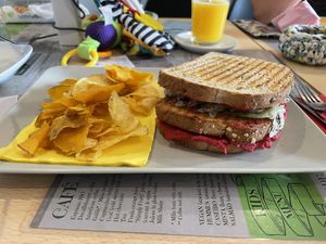 Hummus sandwich   at O Ninho Family Bar in Lagos
