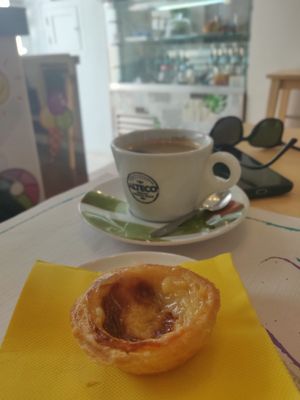 Vegan pastel de nata at O Ninho Family Bar in Lagos