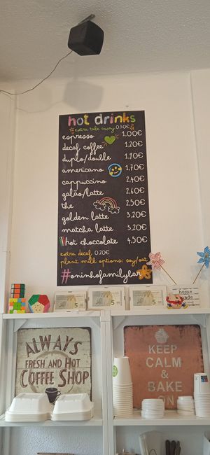 Price list at O Ninho Family Bar in Lagos