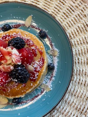 Vegan berries pancake at O Ninho Family Bar in Lagos