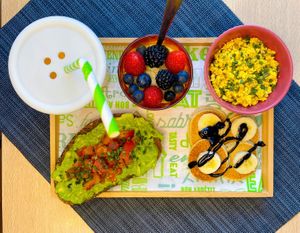 Vegan brunch tray at O Ninho Family Bar in Lagos