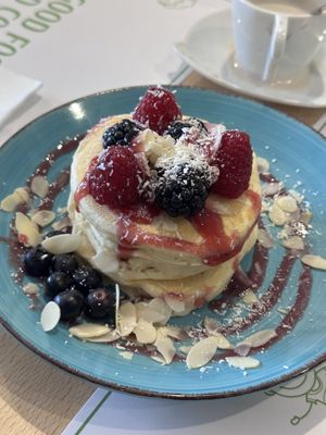 Pancakes with Jam and Berries   at O Ninho Café in Lagos