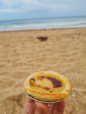Vegan pastel de nata at O Ninho Café in Lagos