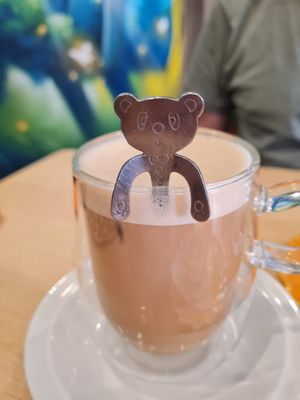 Iced oat latte (so cute!) at O Ninho Café in Lagos