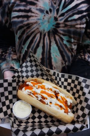 Buffalo chicken cheesesteak special for Super Bowl Sunday  at Sammies in Bellingham