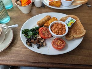 Vegan breakfast, comes with free tea or filter coffee. at The Family Tree in Matlock
