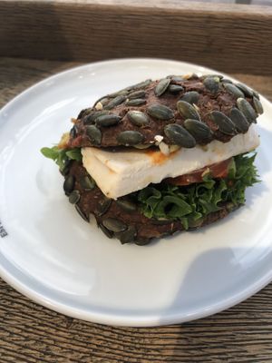 Avocado sandwich with vegan mozzarella   at ARN - Espresso House -  Arlanda Sky City in Stockholm