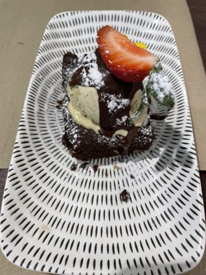 Gluten free chocolate brownie   at Puravita Vegan  in Estepona