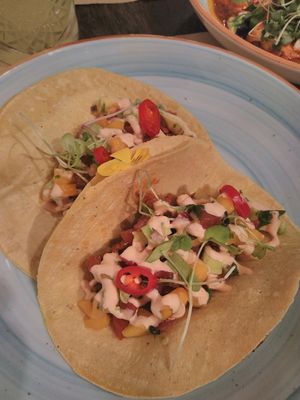 Jackfruit tacos: exquisite but not large at Puravita Vegan  in Estepona