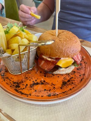 Vegan burger  at Puravita Vegan  in Estepona