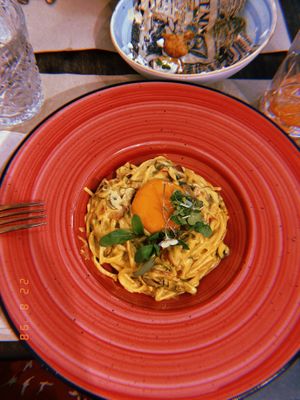 Pasta carbonara  at Puravita Vegan  in Estepona