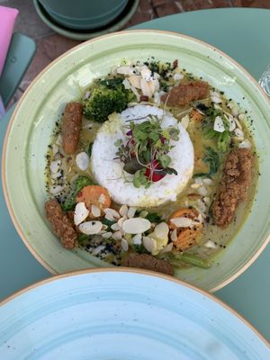 Curry with crispy chicken  at Puravita Vegan  in Estepona