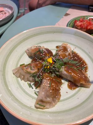 Those "dumpling", mmmm juicy, rich in flavour, yet delicate and tender at Puravita Vegan  in Estepona