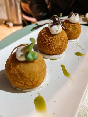 Mushroom rice balls   at Puravita Vegan  in Estepona