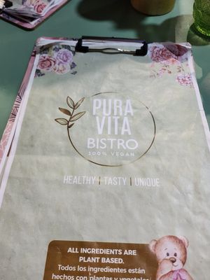 Menu at Puravita Vegan  in Estepona