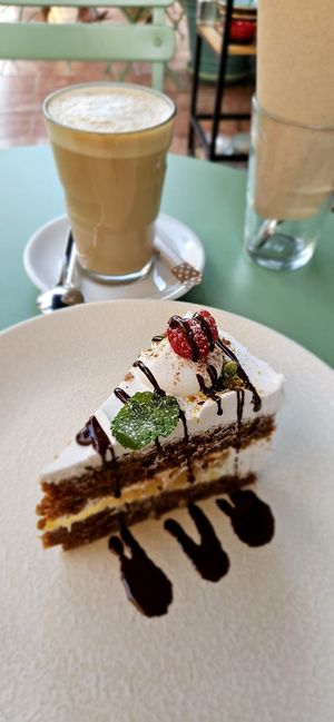 The best Vegan carrot cake I've ever had! This is our favorite spot in Estepona. Gabriella is a master chef. Every dish is a culinary masterpiece.  So so good!! at Puravita Vegan  in Estepona