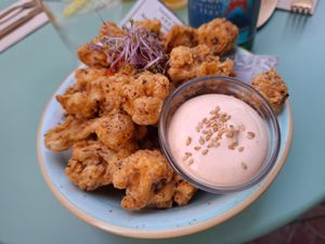 Fried cauliflowers at Puravita Vegan  in Estepona