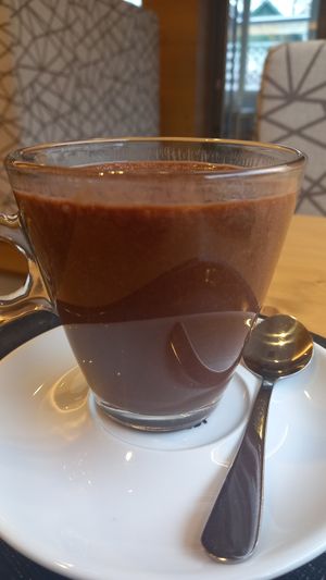 hot chocolate with oat milk 4,80€ at Confectionery Zima in Radovljica