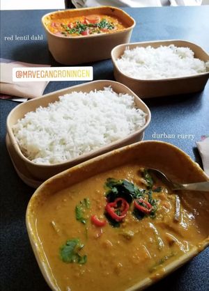 Curry with a side of metal 😂 at Mr. Vegan Foodbar in Groningen