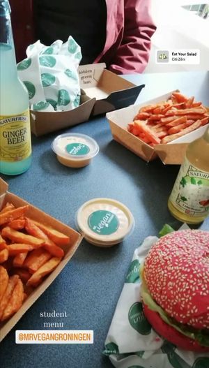 Burger menu at Mr. Vegan Foodbar in Groningen