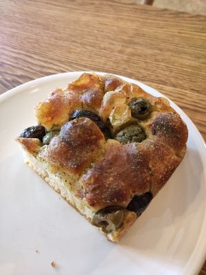 Olive focaccia at FREA Bakery in Berlin