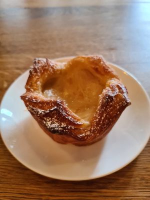 Pastry with vanilla filling - really good! at FREA Bakery in Berlin