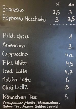 coffee menu #Veganuary at FREA Bakery in Berlin