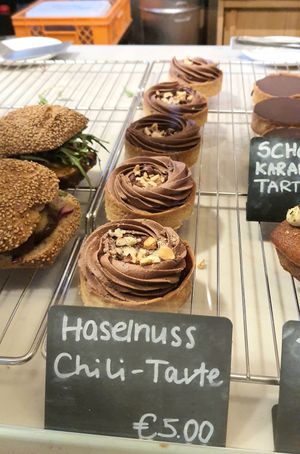 hazelnut chili tarte #Veganuary at FREA Bakery in Berlin