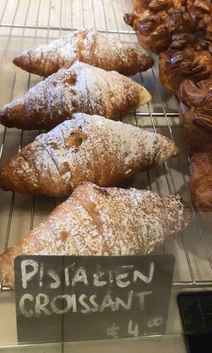 croissants with pistachio cream filling #Veganuary at FREA Bakery in Berlin