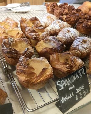 pastry with vanilla custard filling #Veganuary at FREA Bakery in Berlin