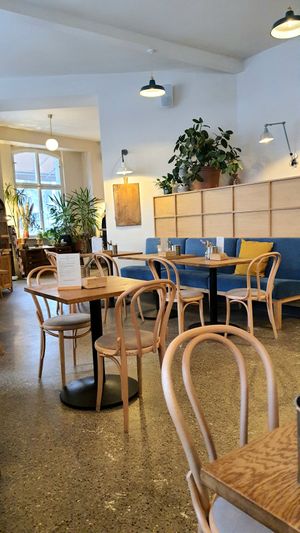 interior of location - seating #Veganuary at FREA Bakery in Berlin