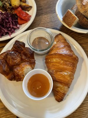 Sweet treats of breakfast plate  at FREA Bakery in Berlin