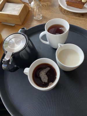 Pot of tea is just enough for 2 cups!  at FREA Bakery in Berlin