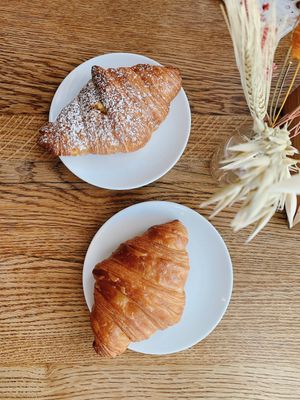 Vegan croissants (plain and pistachio cream)  at FREA Bakery in Berlin