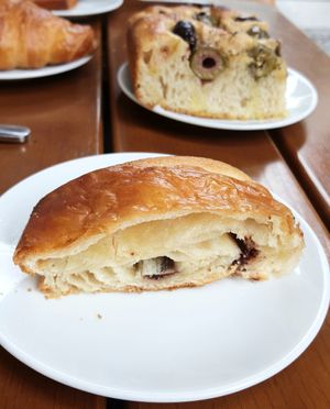 pain au chocolat - inside at FREA Bakery in Berlin