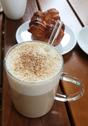 chai latte at FREA Bakery in Berlin