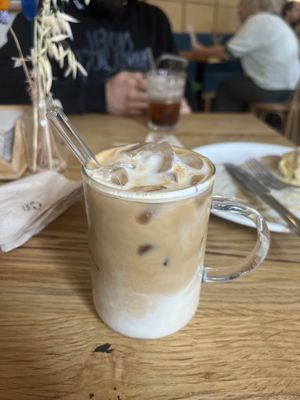 Ice latte with oat milk   at FREA Bakery in Berlin